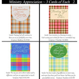 Ministry/Service Appreciation ~ 36 Card Set ~ Religious Greeting Card Assortment W/Scripture ~ Pastor Appreciation Cards