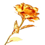 Creative 24K Gold Foil Rose Flower Full Blossom Presents, Romantic Gift For Her With Box, Handcrafted & Love Last Forever (Golden)