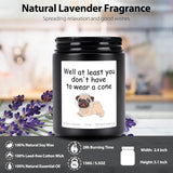 Get Well Candle Gift, Surgery Recovery Gifts, Lavender Scented Candles Gifts For Women After Surgery, Funny Candle Gift For Women Men, At Least You Don'T Have To Wear A Cone - 5.5Oz