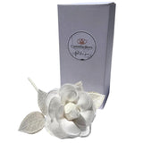Handmade Lace Flower For 13Th Wedding, Valentine'S Day Gift, Lace Rose For Wife Husband 13 Year Marriage (White)