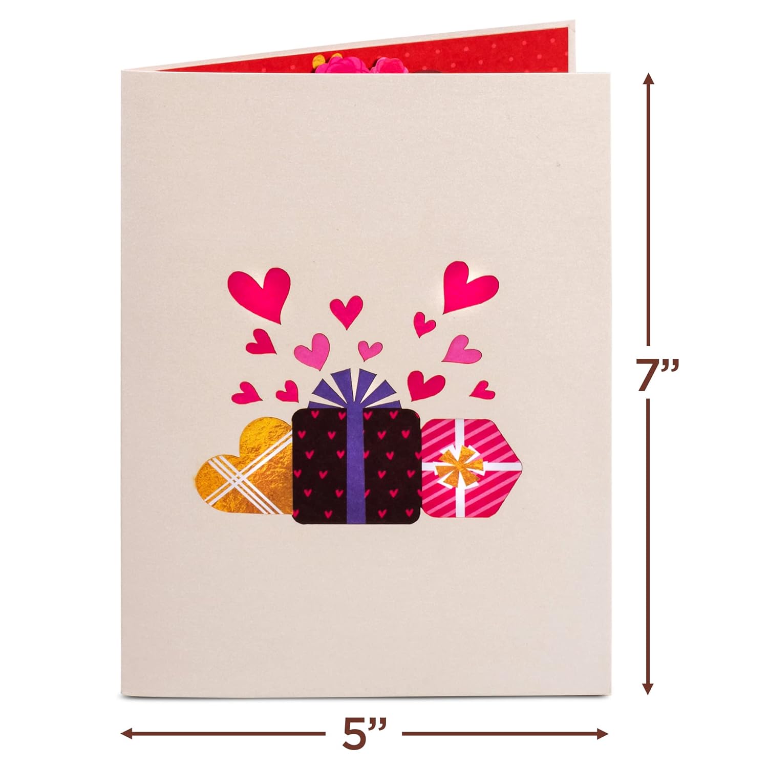 Happy Valentine’S Day Card, 3D Popup Valentine Cards - 5" X 7" Cover - Includes Envelope And Removable Note Card