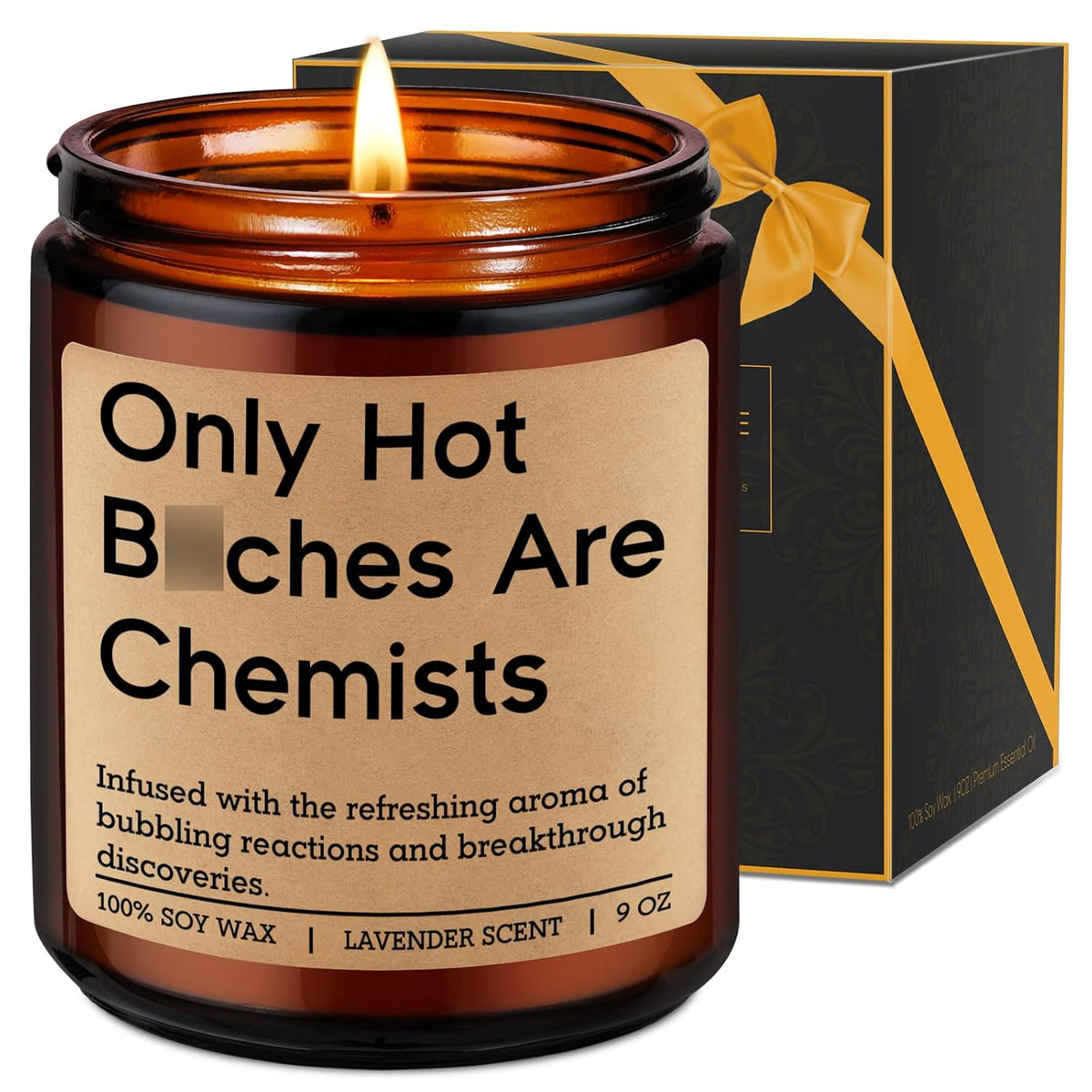 Candle, Chemistry Gifts For Chemists Professors - Funny Graduation, Birthday Presents For Chem School Graduates - Cool Chemistry Teacher Gifts, Laboratory Presents For Women In Science