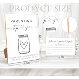 Parenting Tips Baby Shower Games, Baby Shower Decorations, Baby Shower Signs, Gender Reveal Decorations, 1 Wooden Play Sign With Stand And 50 Tips Cards Set