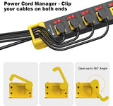 8 Outlet Power Strip Individual Switches 1200J 6Ft Cord Cord Manager Black