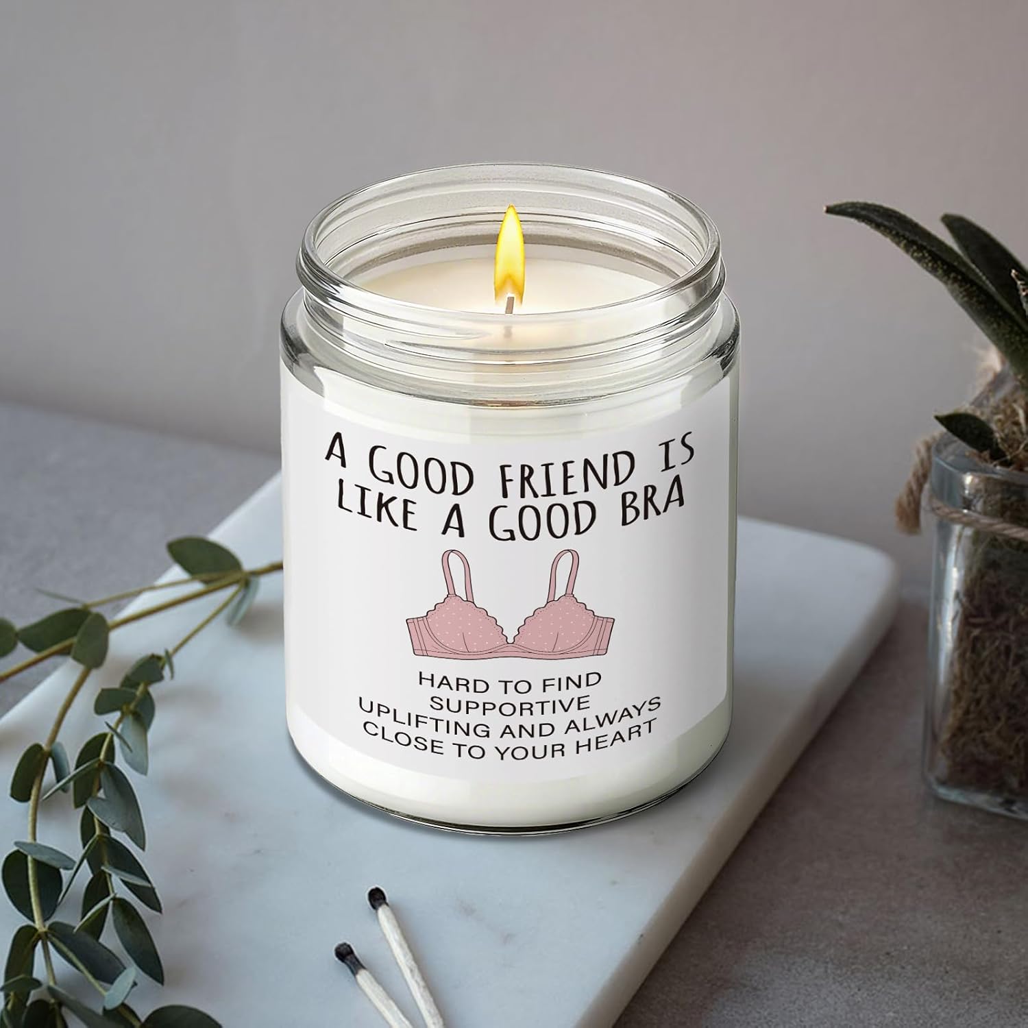 Best Friends Candle Gifts For Women, A Good Friend Is Like A Good Bra,Funny Friend Definition Candles, Friendship Day Birthday Christmas Candles Gift For Women, Bff, Soul Sister, Bestie-27