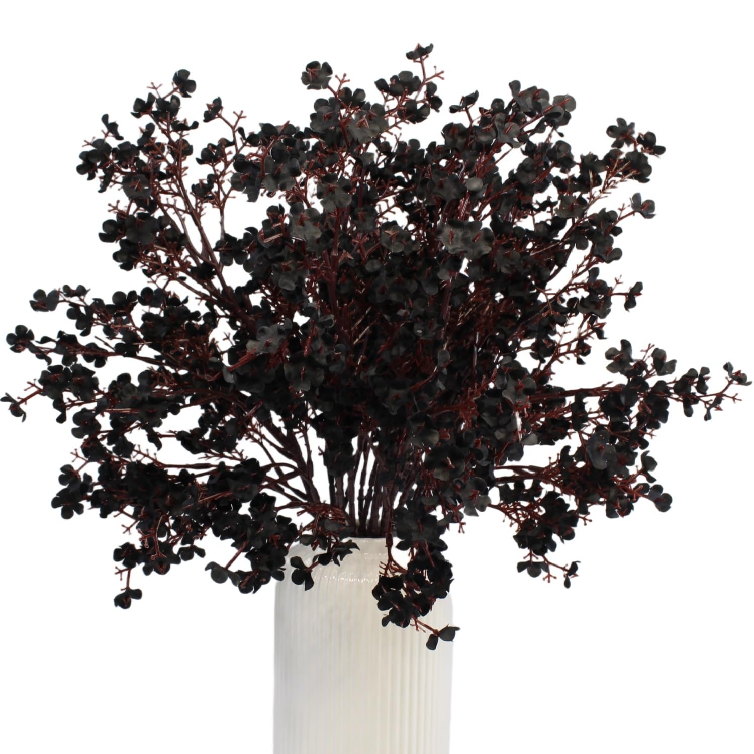 Artificial Black Flowers, 10 Pcs Fake Baby'S Breath, Black Gypsophila Faux Flowers For Halloween Home Decor, Gothic Decor, Floral Arrangement, Table Centerpieces (10, Black)