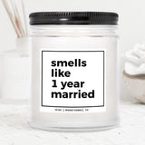You Nique Designs 1St Wedding Anniversary Candle - One Year Candle Gifts - 1 Year Anniversary Candles For Wife, Husband, Couples, Him, Her - First Wedding Anniversary (Mahogany Teakwood)