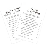 Who Knows The Birthday Gal Best, Would She Rather, 2 Sided Games For Birthday Party, 30 Cards, Btd Decoration-Btdg06