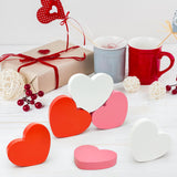 Valentines Day Hearts Decorations For The Home Table 6 Pcs, Red Pink White Wooden Heart Shaped Signs For Tiered Tray Office Shelf Mantel, Valentines Gifts For Boyfriend Girlfriend Wedding Anniversary
