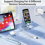 2 Pack 4FT USB C Splitter Multi Charging Cable 4 in 2 Fast Charger Cord for Phones Tablets