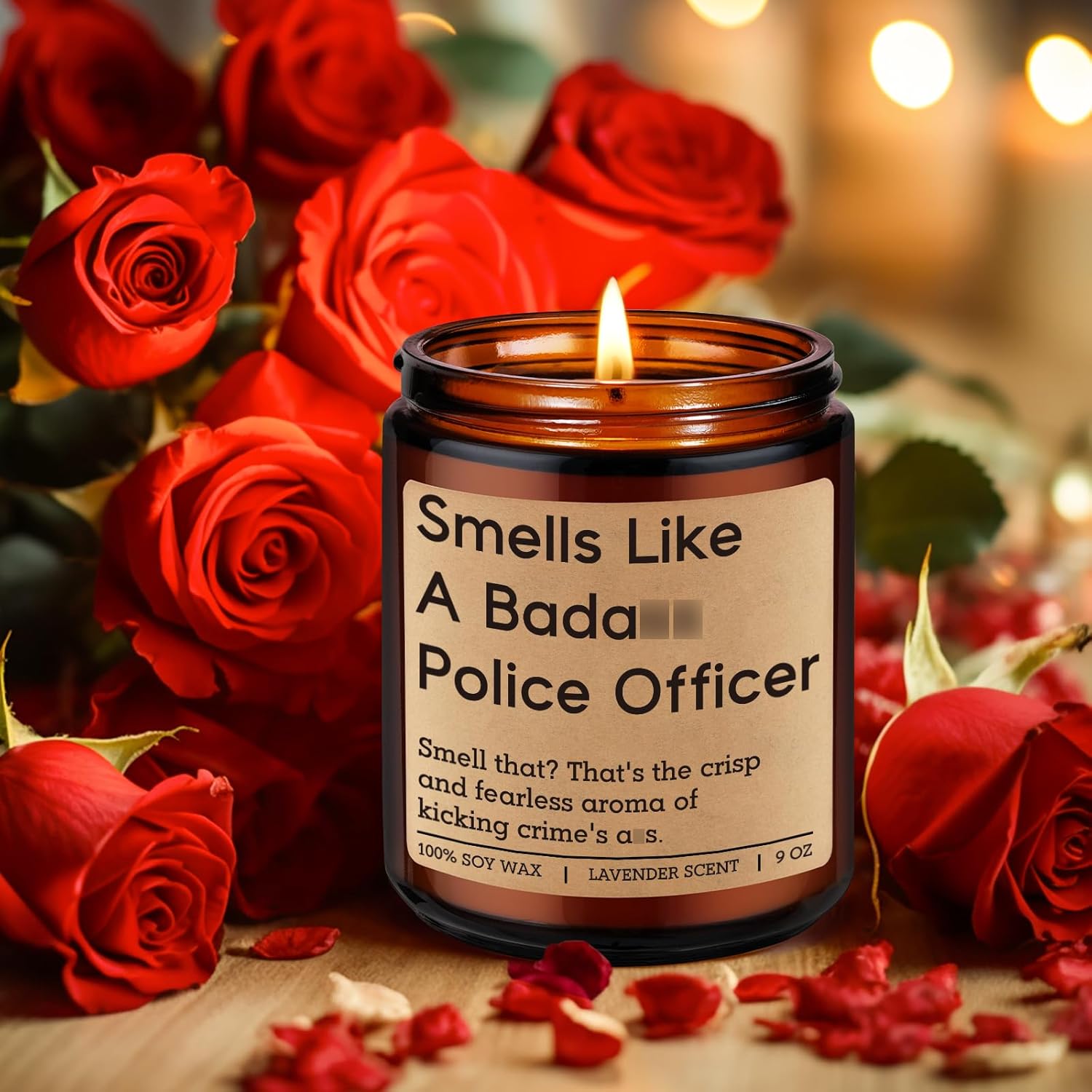 Cop Candle, Police Officer Gifts, Police Academy Graduation, Law Enforcement, Cop Gifts For Men Women New Policeman - Appreciation, Retirement, Valentines Funny Presents For Policemen Bf