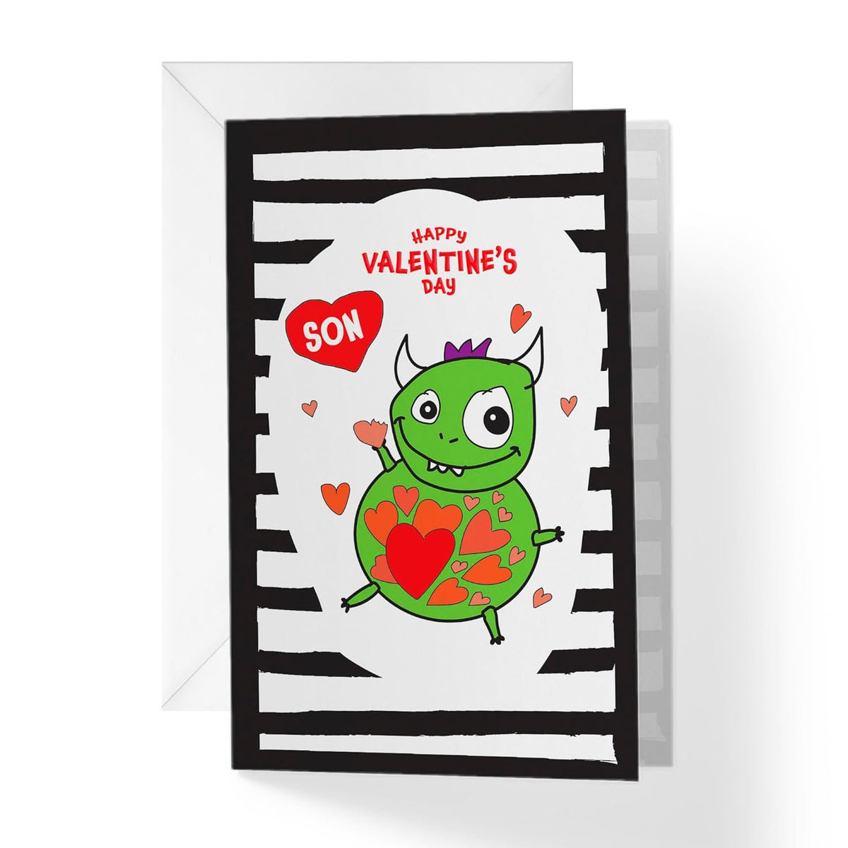 Valentines Day Card For Son | Cute Cookie Monster | Your Card Helps Animals In Need |5”X7.5” | Single Card + Envelope | Women Owned Small Business Made In Usa