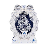 3D Pop-Up Greeting Cards 3D Hollowed Out Paper Carved Christmas Greeting Card, Exquisite And Collectible Christmas Greeting Cards Innovative Wreath + Christmas Tree Style, Suitable For Office Ornaments, Holiday Gifts, Home Decoration (Blue - Wreath)