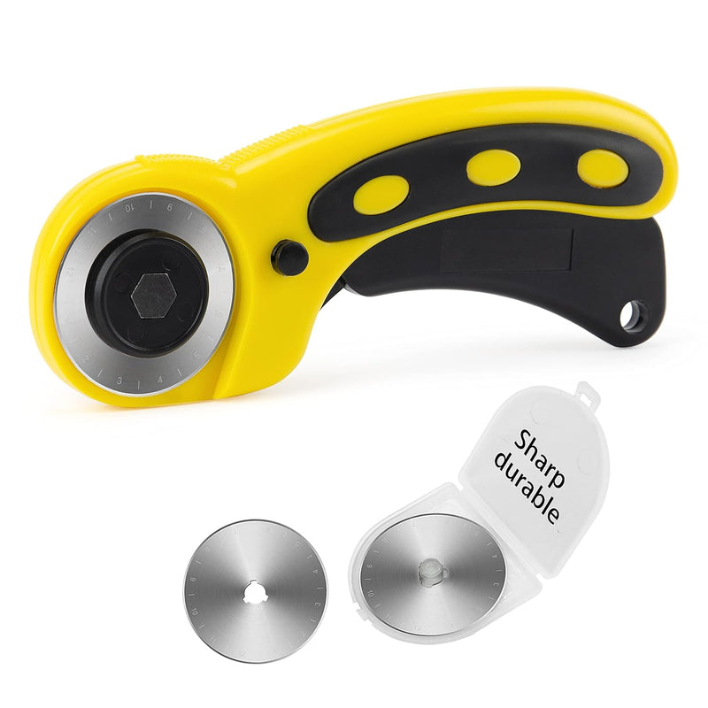 45Mm Rotary Cutter Set: Ergonomic Rotary Cutter With Safety Lock And 2 Replace