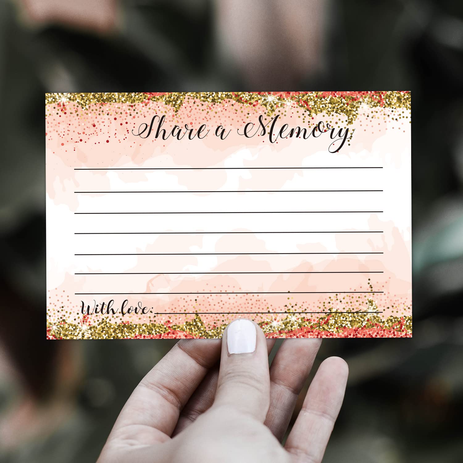 Share A Memory Cards, Pack Of 50, Memory Cards For Celebration Of Life, Wedding, Showers, Birthdays, Funeral, Retirement, Graduation, Funeral Guest Book Alternative Advice Game, 4X6 Inch.