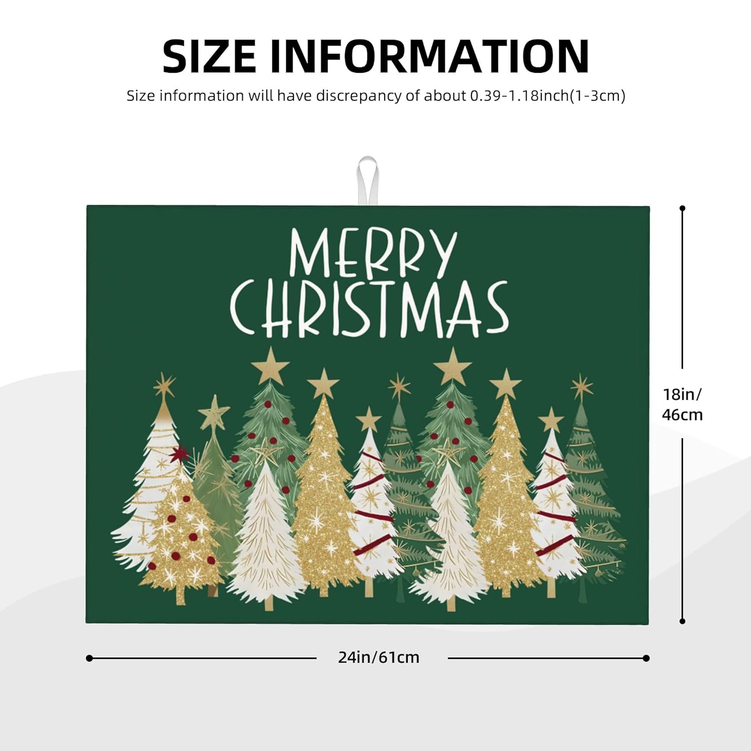 Christmas Dish Drying Mat For Kitchen Counter Microfiber Merry Christmas Dish Drying Mat For Dishes Absorbent Reversible Large Kitchen Dish Drying Pad Rack Mat 18X24 Inch