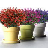 Artificial Lavender Flowers Plants 6 Pieces, Lifelike Uv Resistant Fake Shrubs Greenery Bushes Bouquet To Brighten Up Your Home Kitchen Garden Indoor Outdoor Decor(Orange Red)