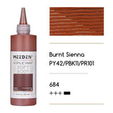 Soft Body Acrylic Paint: Burnt Sienna Matte Finish - 250Ml/8.45Oz Bulk Acrylic Colors In Ergonomic Bottle - Fluid Flow Art Paints For Artists Canvas Painting