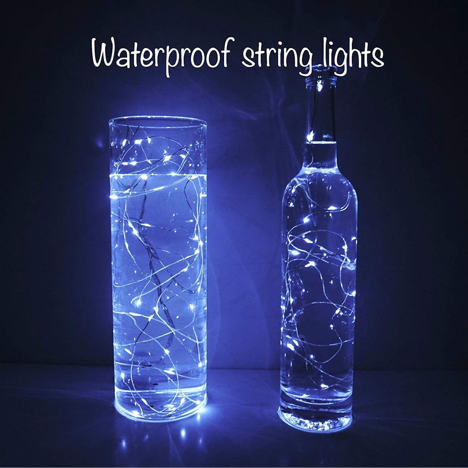8 Colors Led Fairy String Lights Battery Operated 16 Pack 20 Led 6.6 Ft Silver Copper Wire Firefly Starry Moon Lights Wa