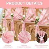 10 Pack 10Ft Baby Pink Chiffon Table Runners Wedding Table Runner Sheer Romantic Tulle Table Runner For Christmas Wedding Bridal Tea Party Baby Shower Birthday Party Table Decorations(120 X 12 In)