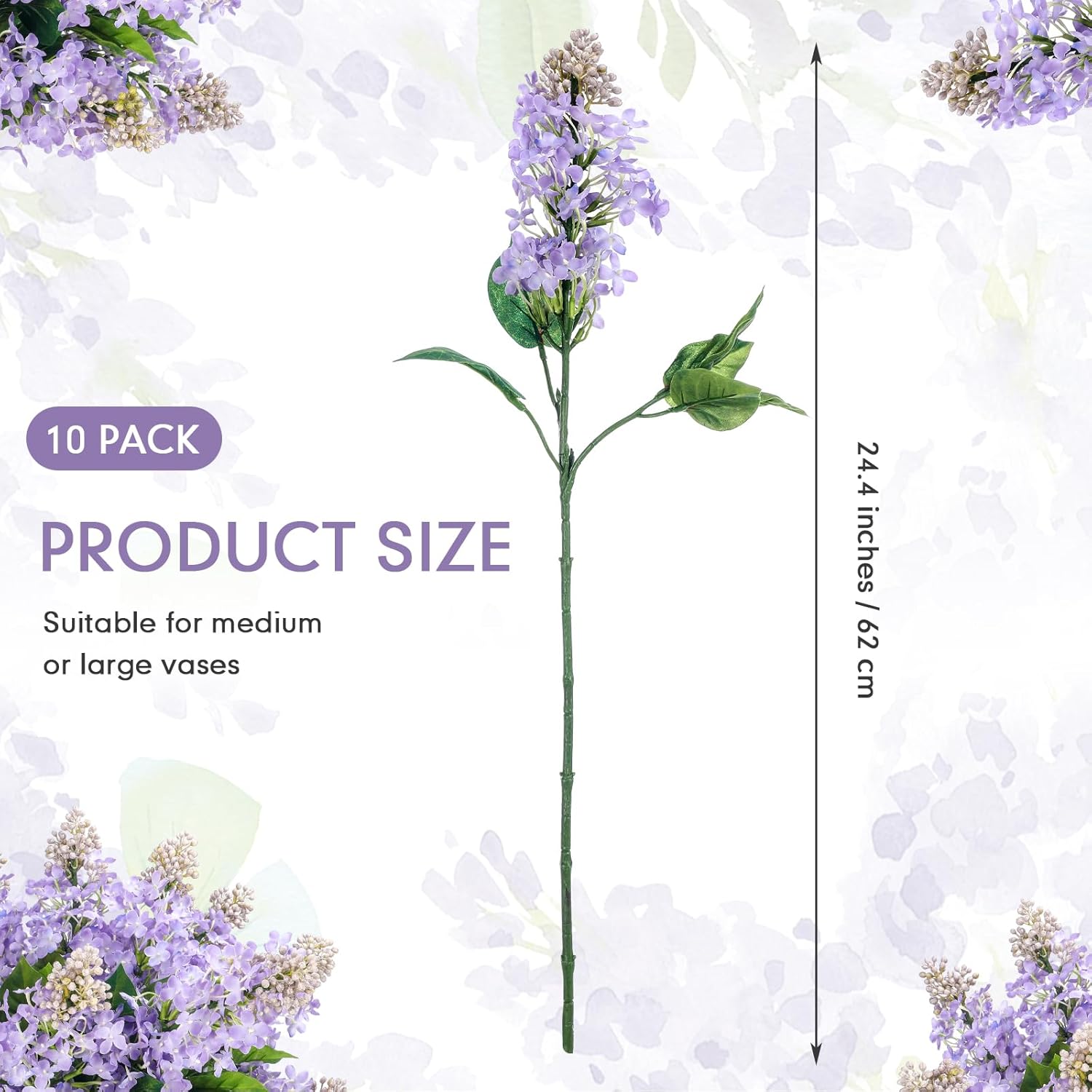 10 Pcs 24 Artificial Lilac Flowers Purple Fake Delphinium Antirrhinum Stem Real Touch Faux Purple Lilac Flower Arrangements For Vase Table Centerpieces Wedding Bouquet Home Decoration
