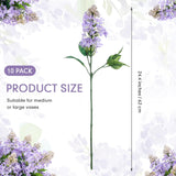 10 Pcs 24 Artificial Lilac Flowers Purple Fake Delphinium Antirrhinum Stem Real Touch Faux Purple Lilac Flower Arrangements For Vase Table Centerpieces Wedding Bouquet Home Decoration