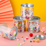 Paint Cans Clear Plastic Paint Cans 3 X 3 Inches Mini Empty Bucket With Lids Small Transparent Containers For Art Crafts Candy Diy Projects Christmas Party Favor Decor(24 Pack)