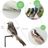 2Pcs Gray Artificial Feathered Birds 6Inch Clip On Sparrow Bird Ornaments For Christmas Tree Decoration Wreath Craft Garden Home Decor Party Accessories