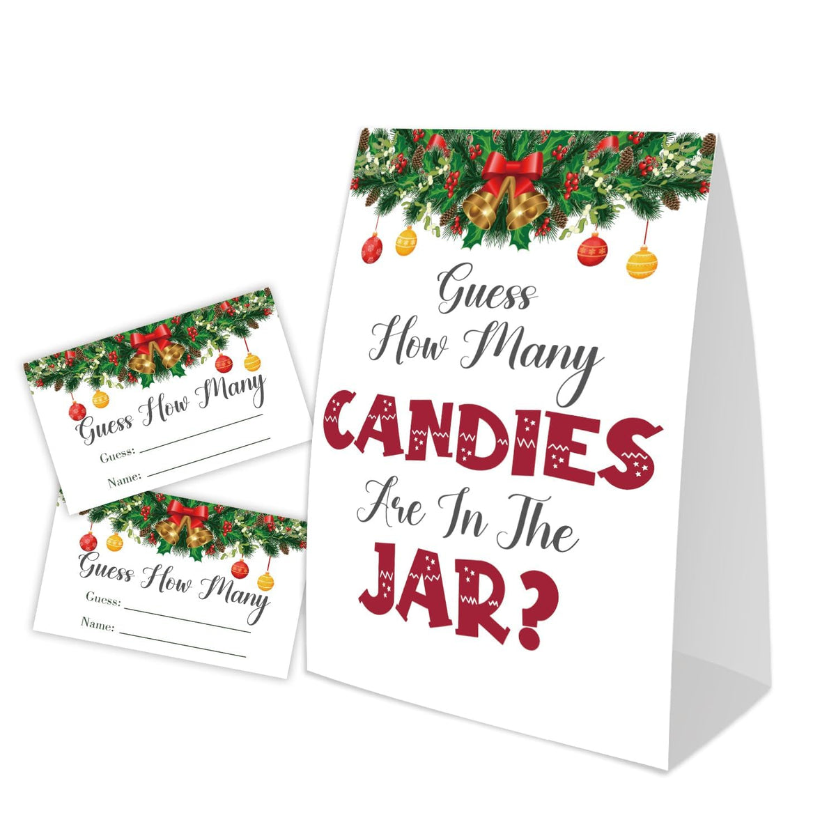 Christmas How Many Candy For Baby Shower Game, Christmas Party Decorations, Pack 1 Sign And 50 Game Cards, Christmas Baby Shower Games, Gender Neutral Party Supplies(Sdtgyx02)