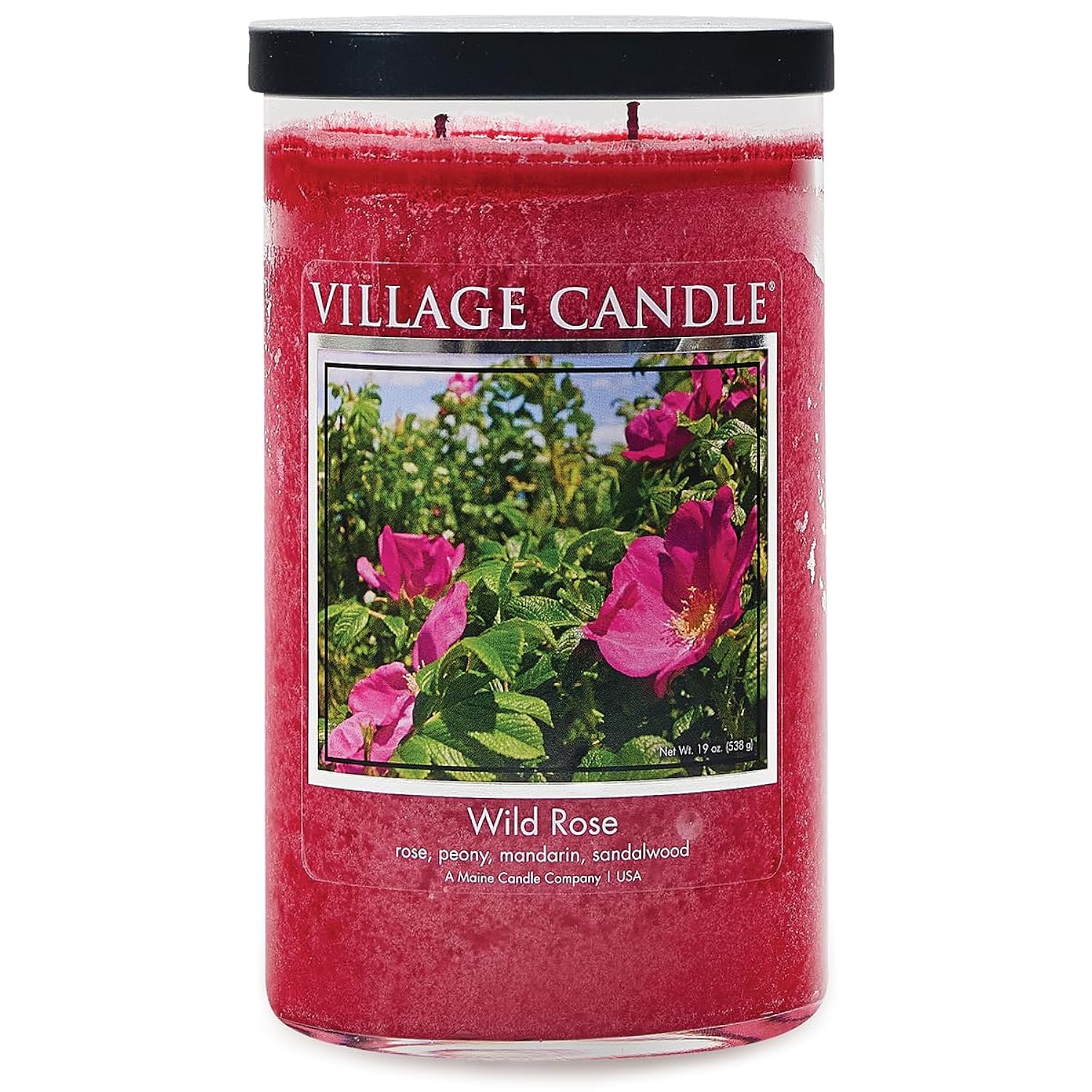 Wild Rose Large Tumbler Glass Jar, Scented Candle, 19 Oz., Pink