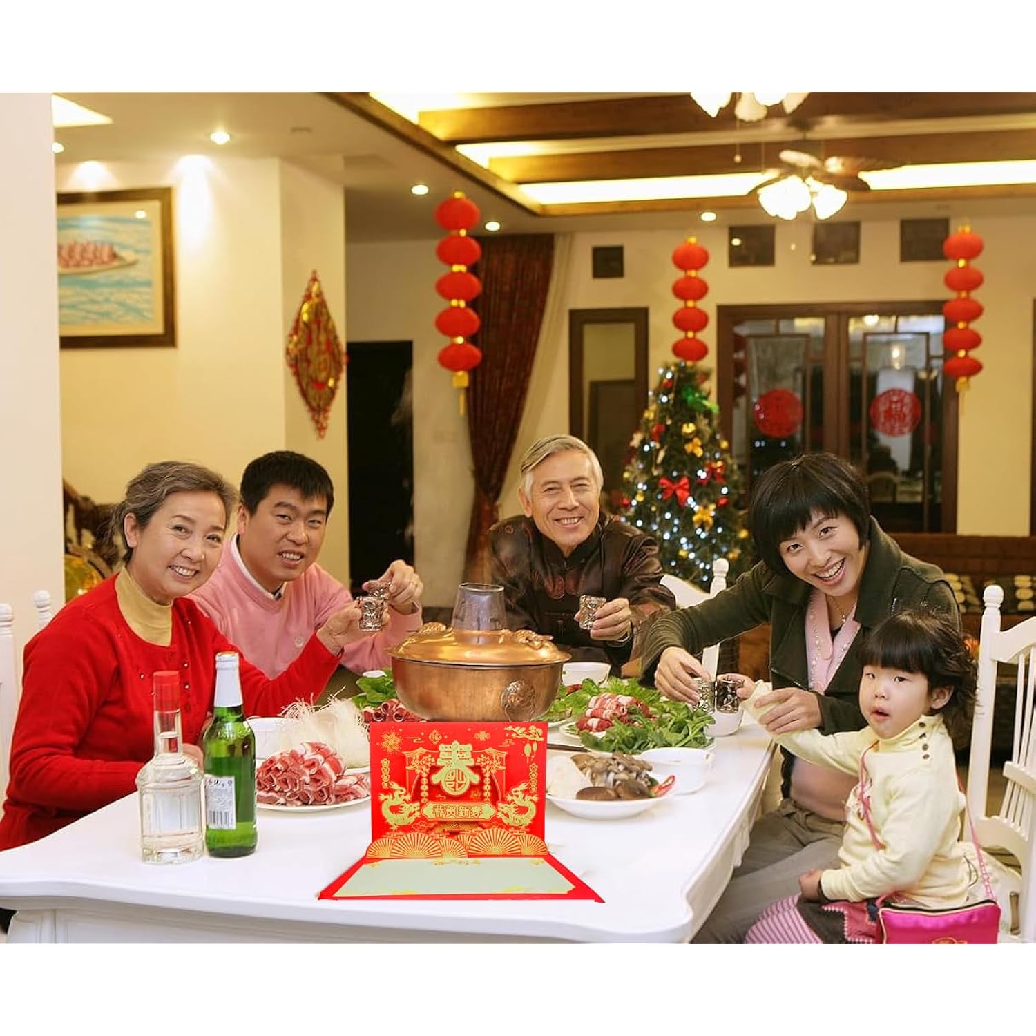 Happy Chinese New Year Cards 2026 - Year Of The Horse 3D Pop Up Card Spring Festival Gifts Lunar New Year Cards With Envelope Spring Chinese Horse Year Greeting Card Year Of The Horse Party Favors Supplies