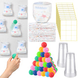 60 Pcs Funny Baby Shower Diaper Games Activities Kits Without Board Hilarious Gender Reveal Diaper Games Prizes Accessories For Boys Girls Women Men(Rainbow)