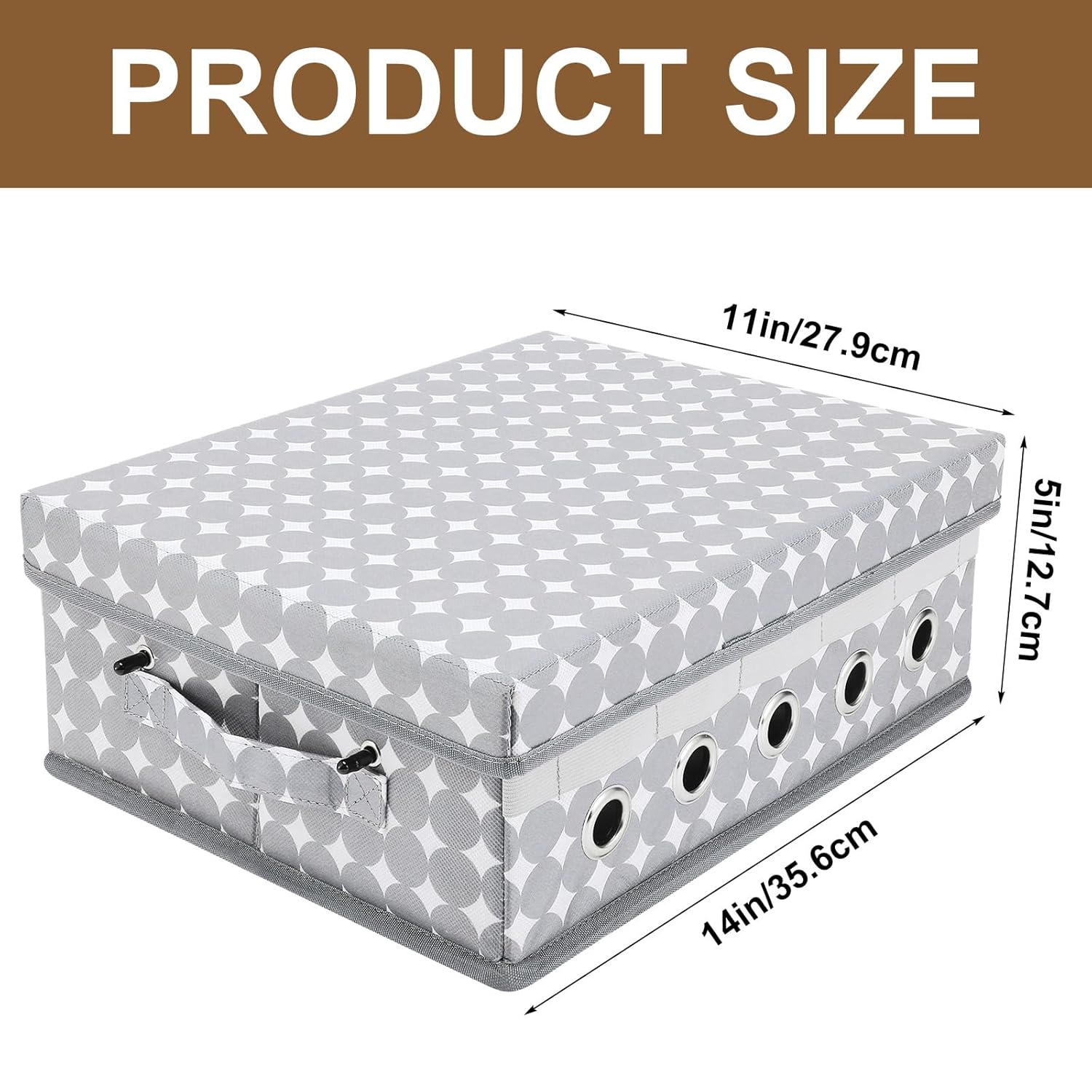 2 Pack Christmas Ribbon Organizer Container Box With Lid Gift Ribbon Organizer 11" X 14" X 5" For Craft Room(Grey,A)