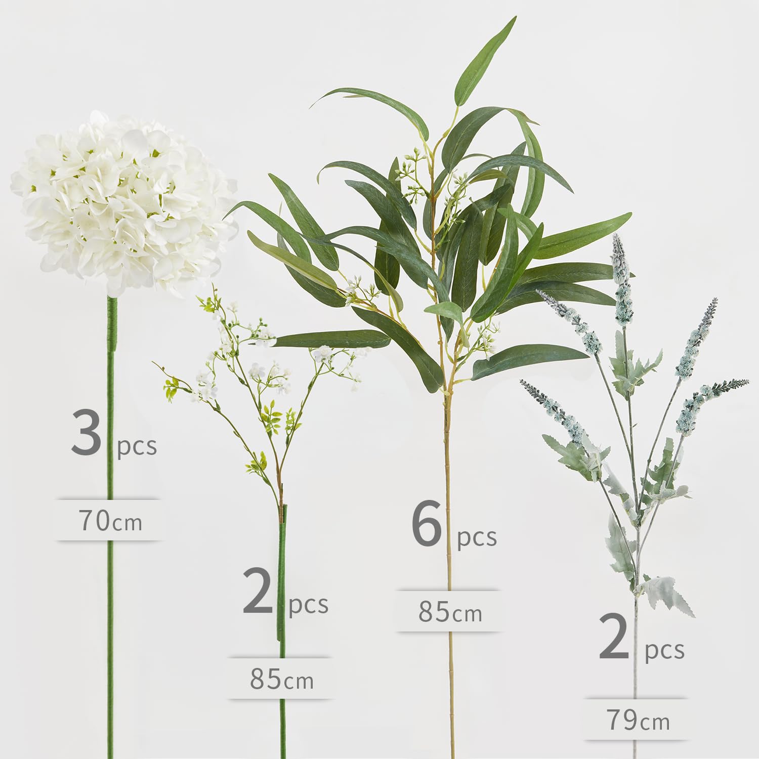 Artificial Flowers With Greenery Stems Faux Plants Indoor Branches For Tall Vase Ultra-Realistic, 13 Pcs Wedding Centerpieces, Home Decor & Diy Bouquets