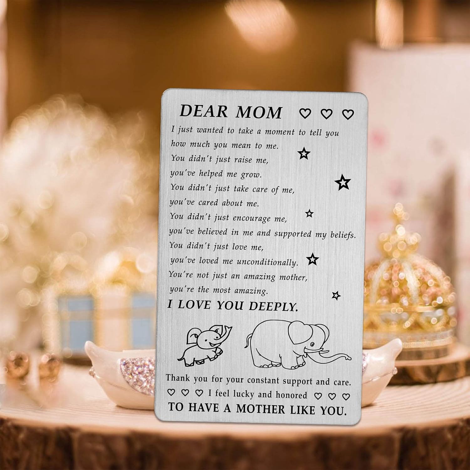 Mothers Day Gifts For Mom - Steel Engraved Gifts For Mom Mothers Day Card From Son Daughter