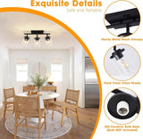 3 Light Adjustable Black Track Ceiling Light Semi Flush Mount with Glass Shades