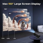 Mini Projector, 1080P, WiFi Bluetooth, 180° Stand, Android TV 11.0, 150"