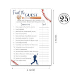Baseball Baby Shower Games— Find The Guest Game — Pack Of 25 — Rustic Sports Blue Boy Baby Shower Activity, Icebreaker Party Game, Guess Who Came To The Party, Little Slugger Couples Shower G900-Ftg