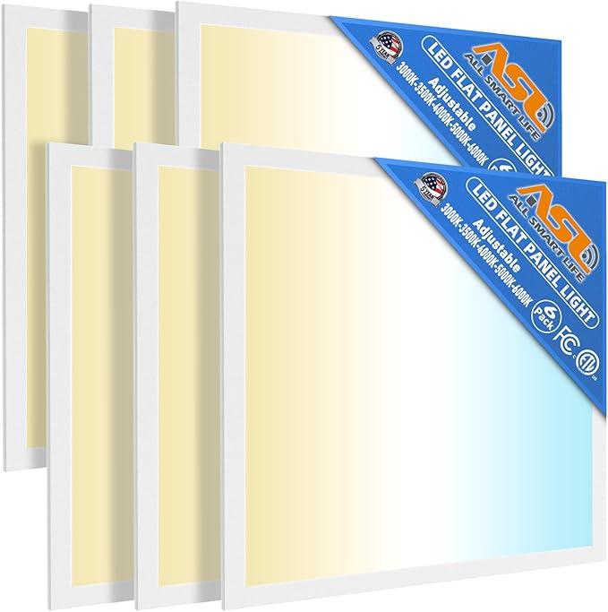 6 Pack 2x2 LED Flat Panel Lights 60W 7200LM 5CCT Dimmable Drop Ceiling Light Fixtures