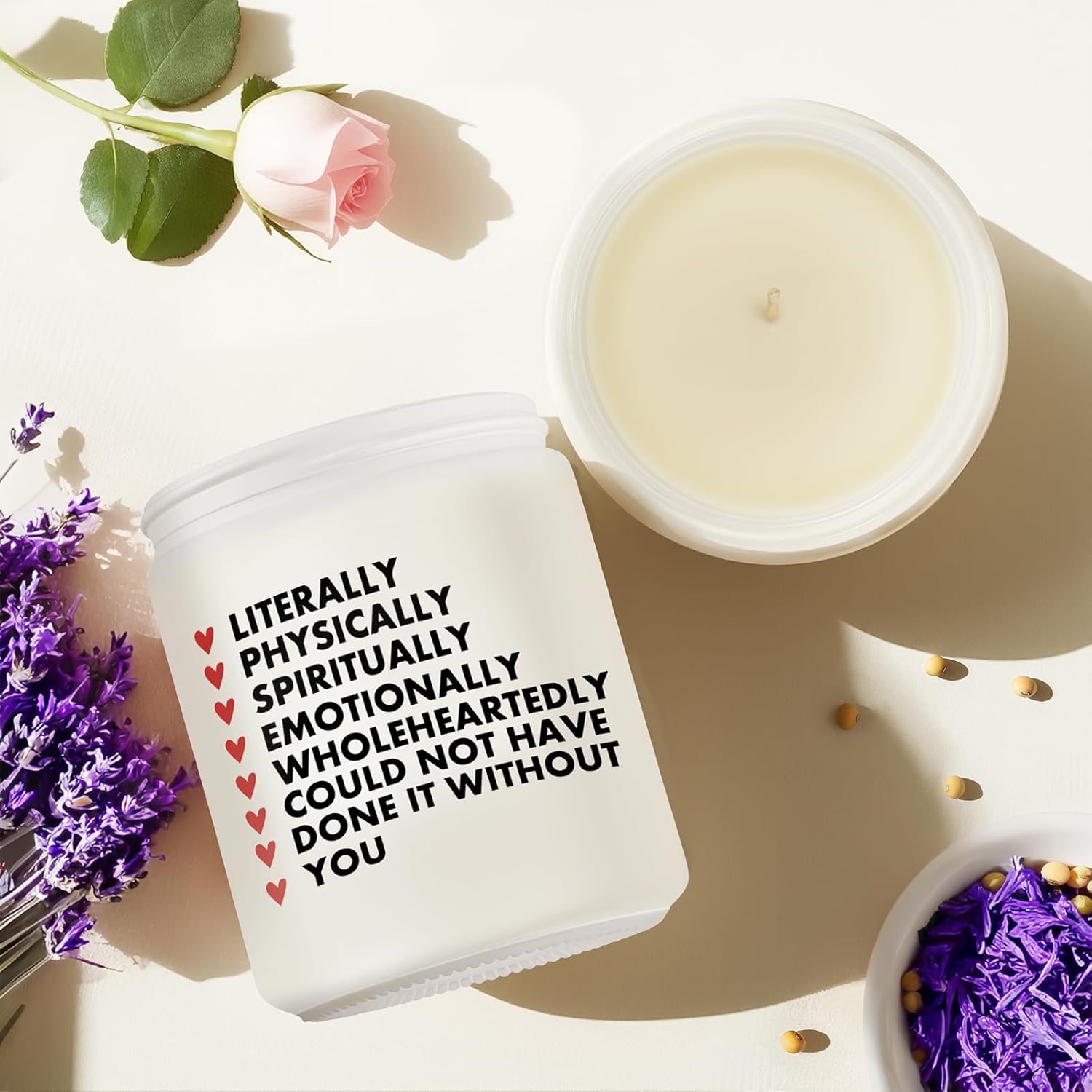 Thank You Gifts For Women, Men - Thank You Candle, Lavender Scented Candle Birthday Valentines Day Gifts For Friend Women Coworkers Teachers Nurses Boss Employees, Appreciation Gift
