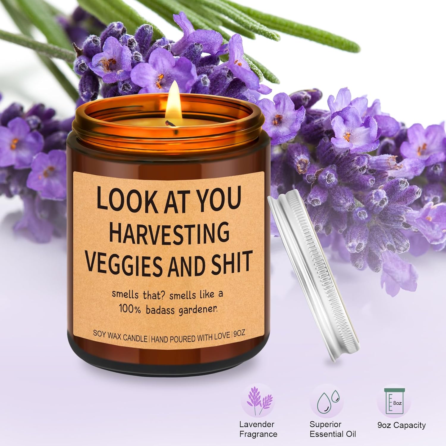Gardening Gifts For Women & Men - Gifts For Gardeners, Plant Lover & Plant Lady Mom, Valentines & Birthday Presents, Funny Plant Themed Gardening Supplies, Outdoor Garden Decor Scented Candle