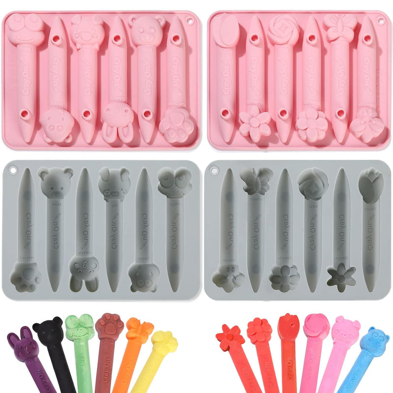 4 Pack Crayon Recycling Molds Silicone Oven Safe Crayon Molds Reusable Assorte