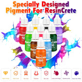 Resincrete Pigment, 10 Color Highly Concentrated Resincrete Dye For Diy Jewelry Making, Vivid Color Premium Quality Easy To Use For Paint, Craft-10Ml Each