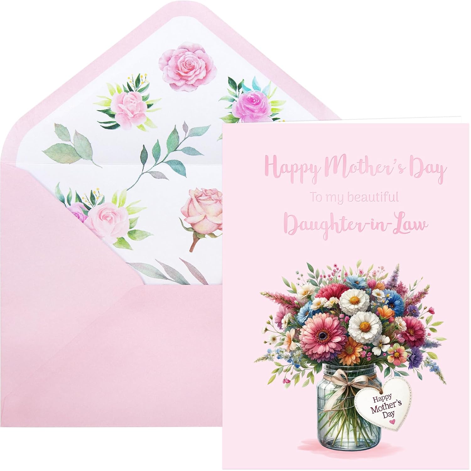 Happy Mother'S Day Card For Daughter In Law With Envelope 1 Pcs Mothers Day Card Gift Gifts To Daughter-In-Law Message Inside 5X7 Inch