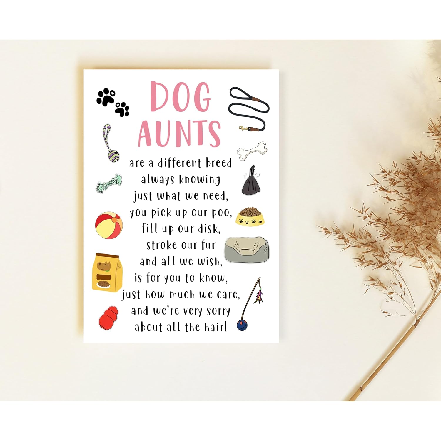 Dog Aunt Mother'S Day Card - Dog Aunt Card - Pet Dog Toys Card - Cards For Dog Lovers - Mother'S Day Card - Happy Birthday Aunt Card - Funny Cute Dog Aunt Card - Aunt Love Dogs Card - Greeting Card