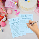 30 Sheets Minimalist Baby Shower Game Activity Supplies - True Or False? And Trivia - Pink Baby Shower Games, Advice Cards? Double Sided Party Game For Boys - A09