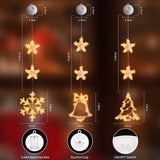 Christmas Decorations Lights, 3 Pack Christmas Led Window Lights With Suction Cup, Battery Operated Hanging Window Strin
