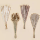 130Pcs Dried Pampas Grass Bulks Fall Decor, 18" Natural Bunny Tail Grass, Boho Rustic Bouquet, Fall Decorations For Home, Farmhouse Table Vase & Wedding Decor