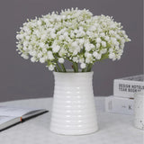 10Pcs Babys Breath Artificial Flowers Fake White Baby Breath Flowers Artificial Bulk,Real Touch Flowers For Wedding Party Home Garden Decoration (White-A)