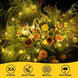 4 Pack Solar Fairy String Lights 33FT 100 LED Warm White Outdoor Waterproof Twinkle Lights with 8 Lighting Modes Silver Wire Decorative Lights for Garden Patio Holiday Decor